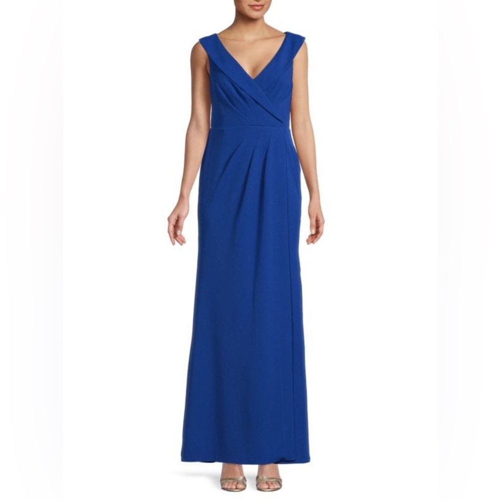 ADRIANNA PAPELL Draped Collared Gown